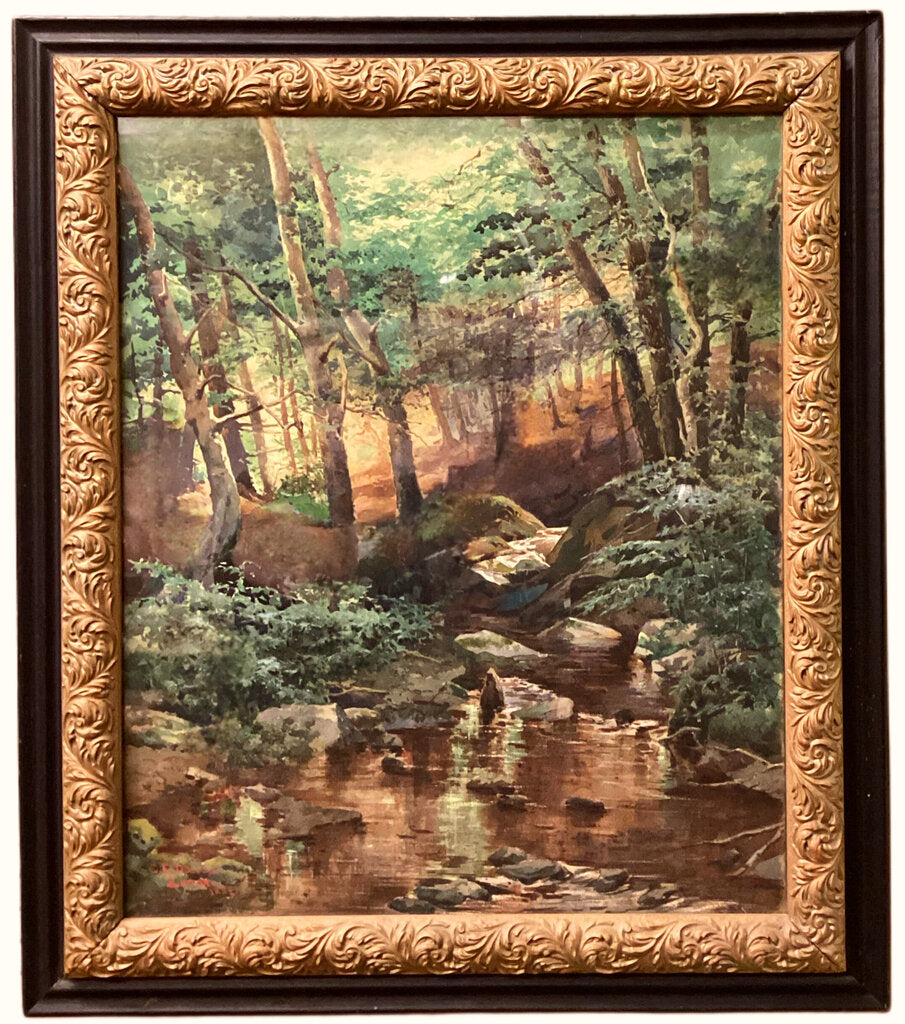 Charles E. Dana. Forest Scene. Watercolor. 19th Century