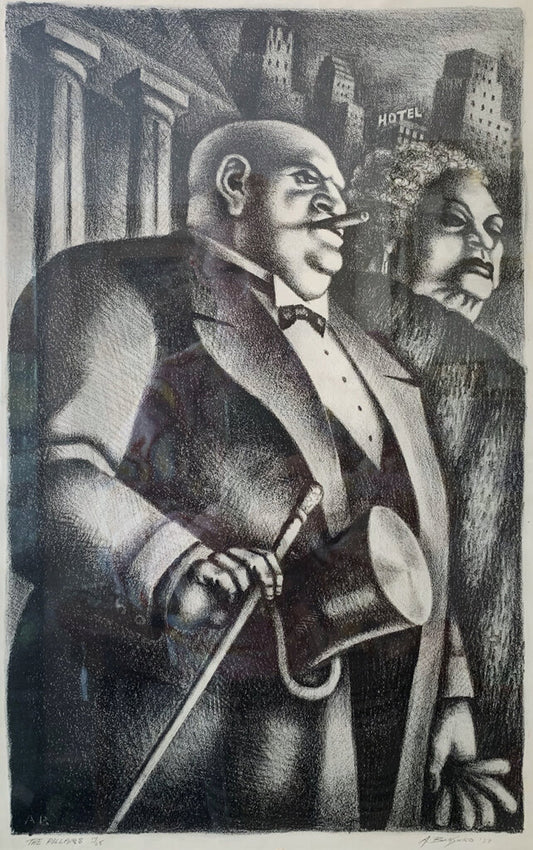 Abe Blashko. The Pillars. Lithograph on Paper. 1939