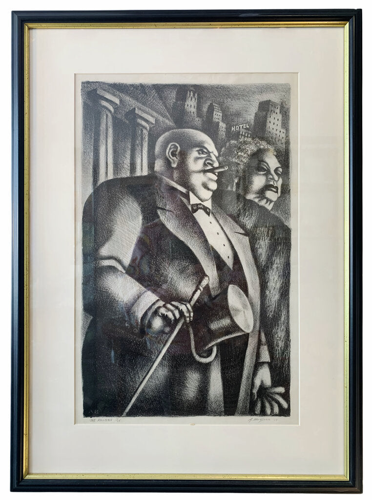 Abe Blashko. The Pillars. Lithograph on Paper. 1939