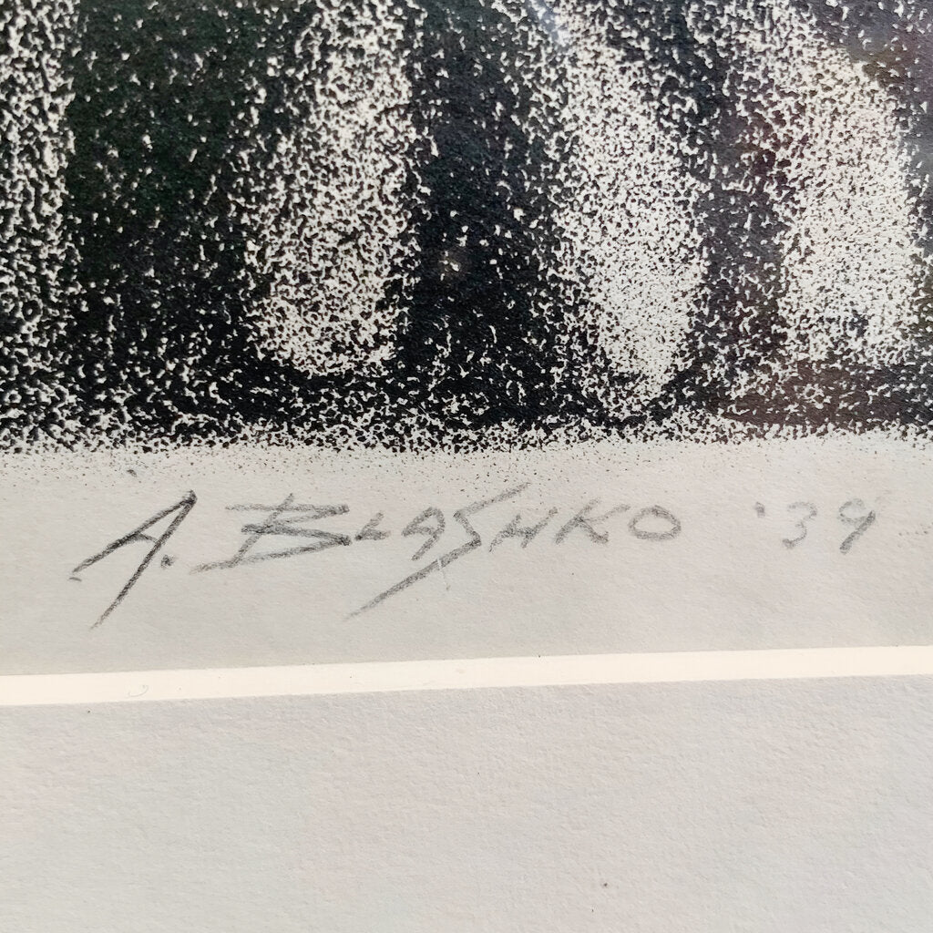 Abe Blashko. The Pillars. Lithograph on Paper. 1939