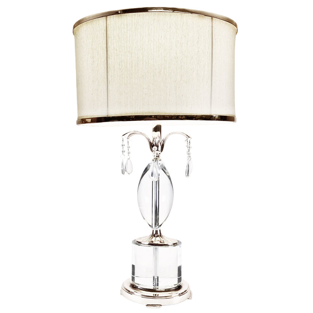 John-Richard Crystal & Polished Nickel Table Lamp