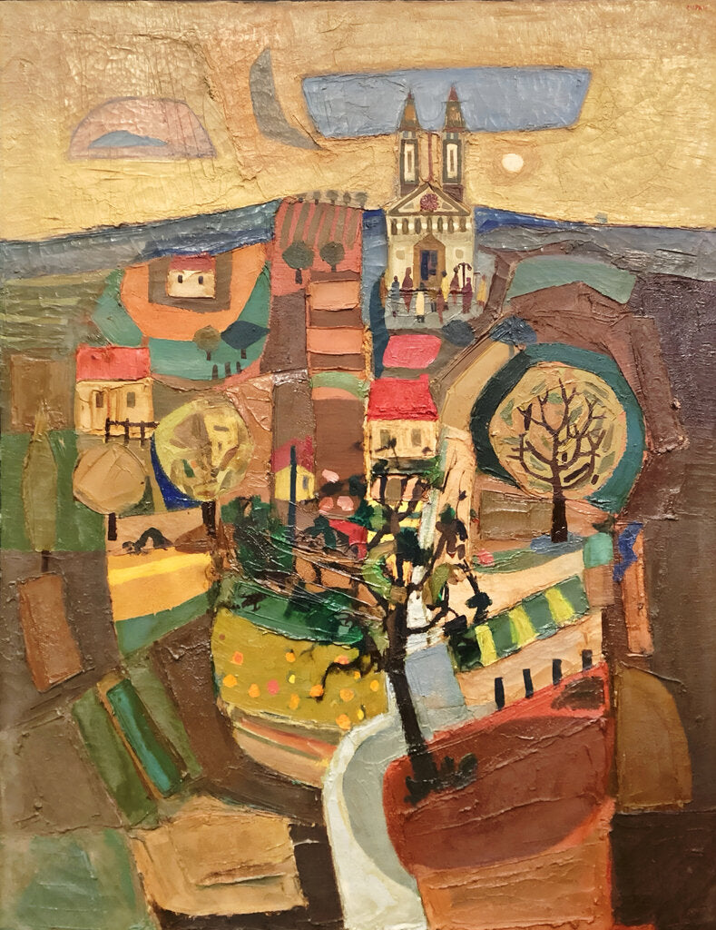 Bruno Zupan. Cityscape. Oil on Canvas. 20th Century