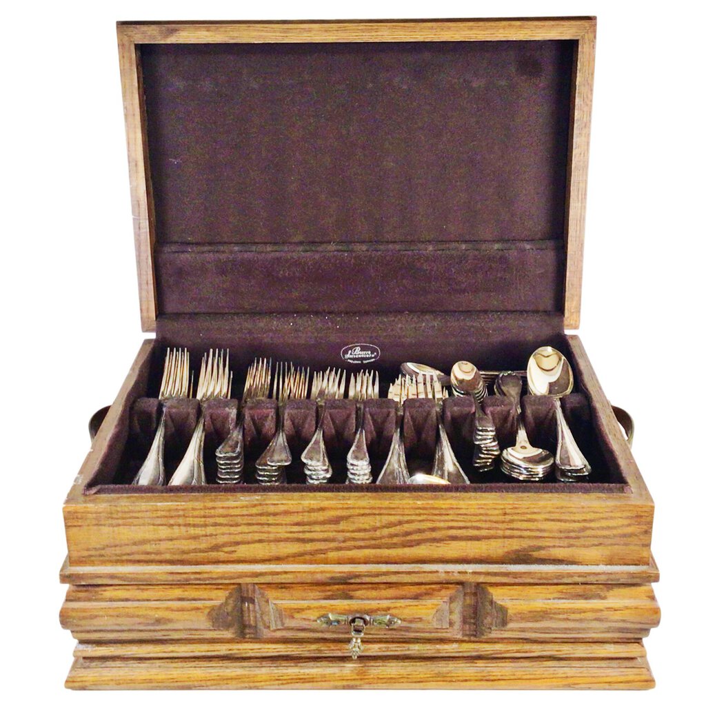 135pc. Christofle "Rubans" Silverplated Flatware Set