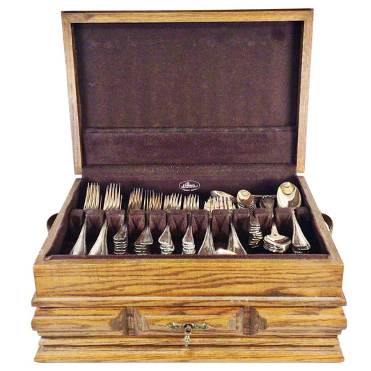 135pc. Christofle "Rubans" Silverplated Flatware Set