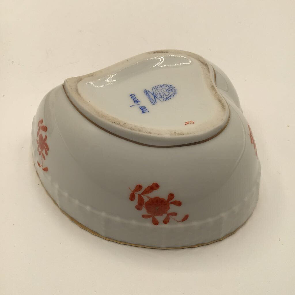 Herend "Chinese Boutique Rust" Heart Shaped Bon Bon Box
