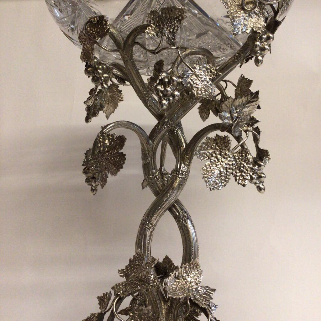 Victorian 1864 Sterling Silver Epergne w Grapes