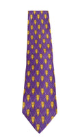 Valentino Silk Tie Purple and Gold