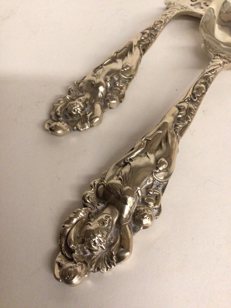 Reed & Barton "Love Disarmed" Sterling Salad Set, ca. 1899-1928