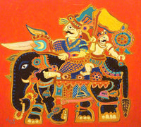 Maharaja on Elephant Oil on Canvas
