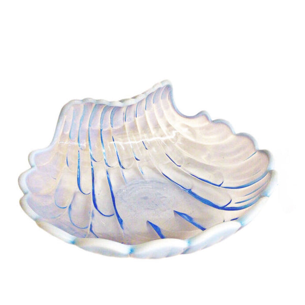 Duncan Miller Blue Opalescent Glass Shell Form Center Bowl