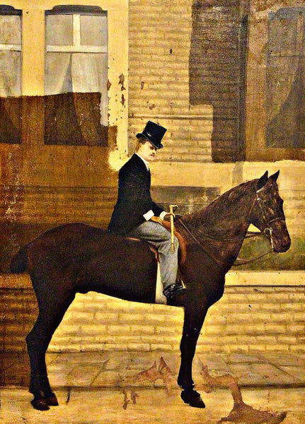 Gentleman on Horseback, Oil on Canvas