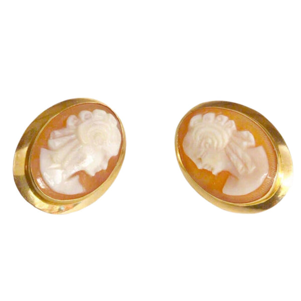 14k Italian Gold and Shell Pair of Earrings