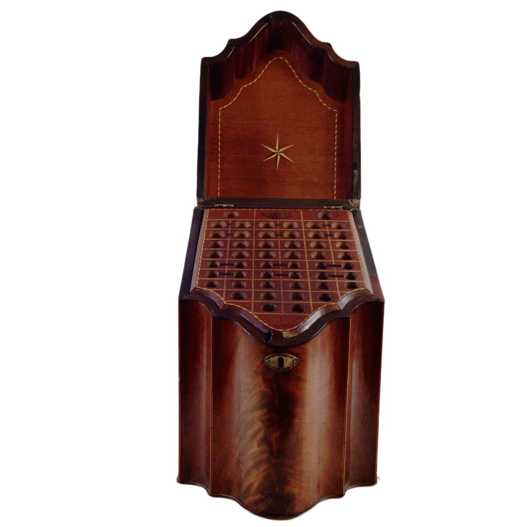Signed Georgian Mahogany Cutlery Box, ca. 1800