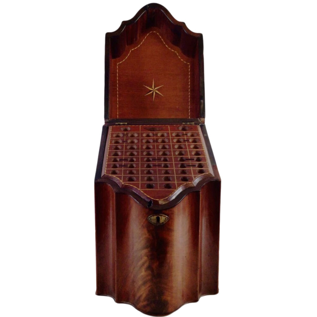 Signed Georgian Mahogany Cutlery Box, ca. 1800