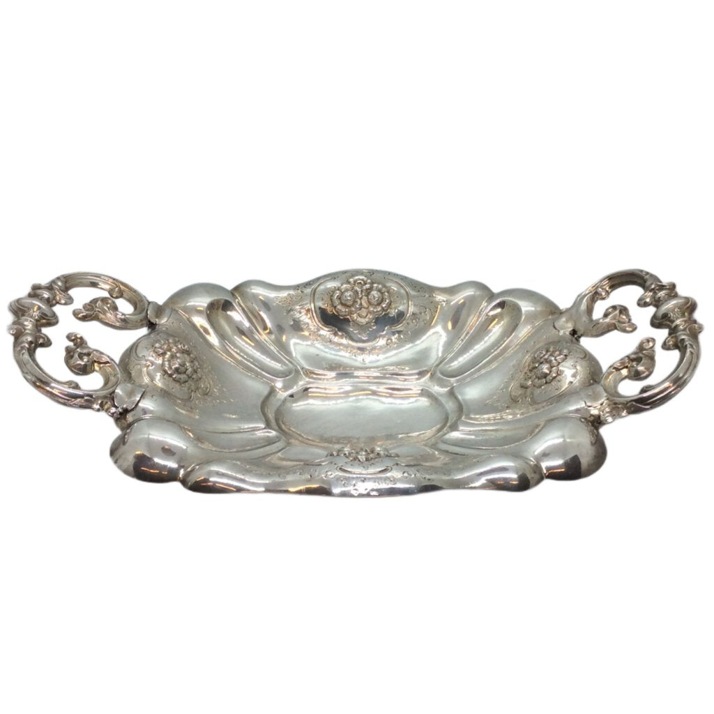 German .800 Silver Two-Handled Dish
