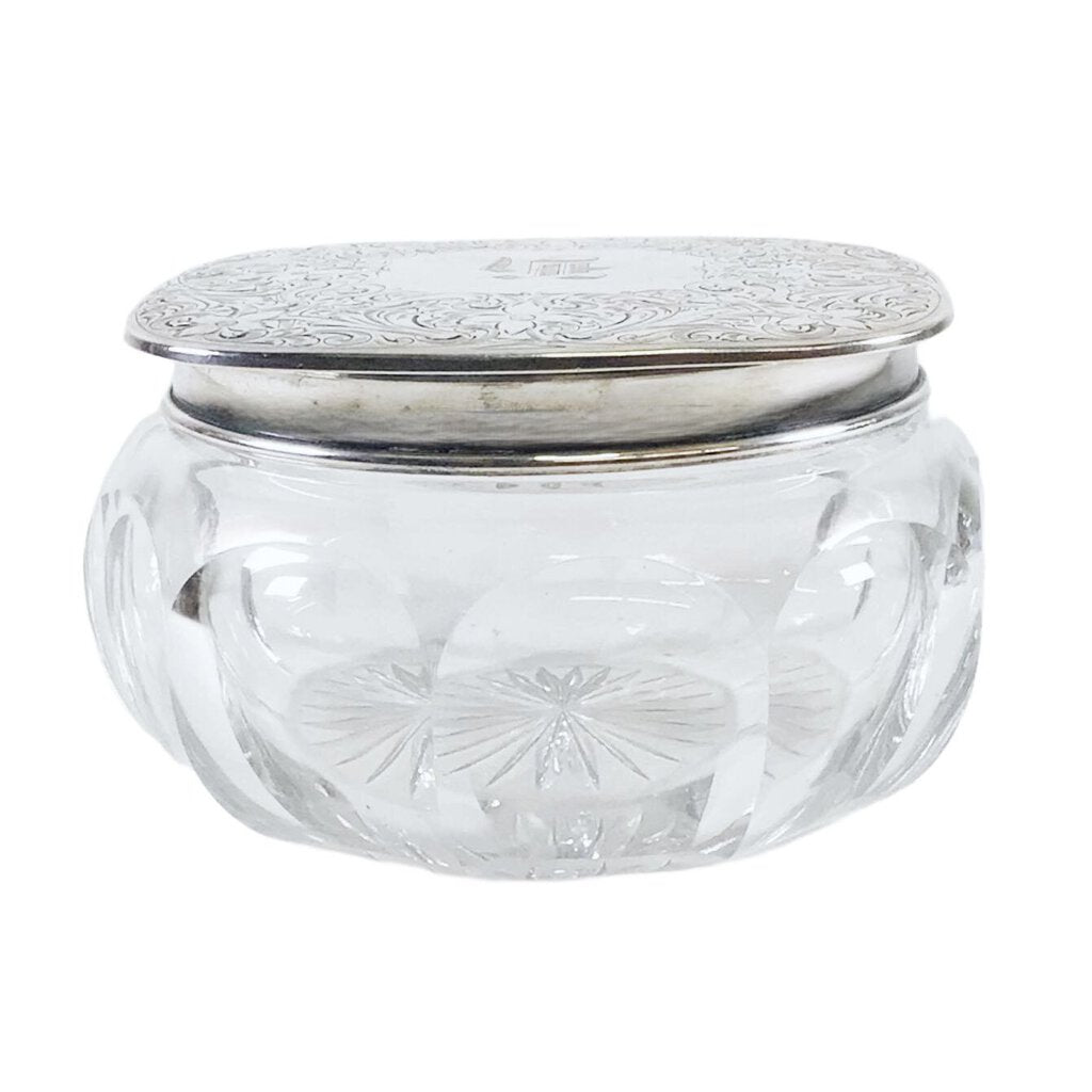 Unger Bros. Sterling & Cut Glass Powder Jar, ca. 1872-1910