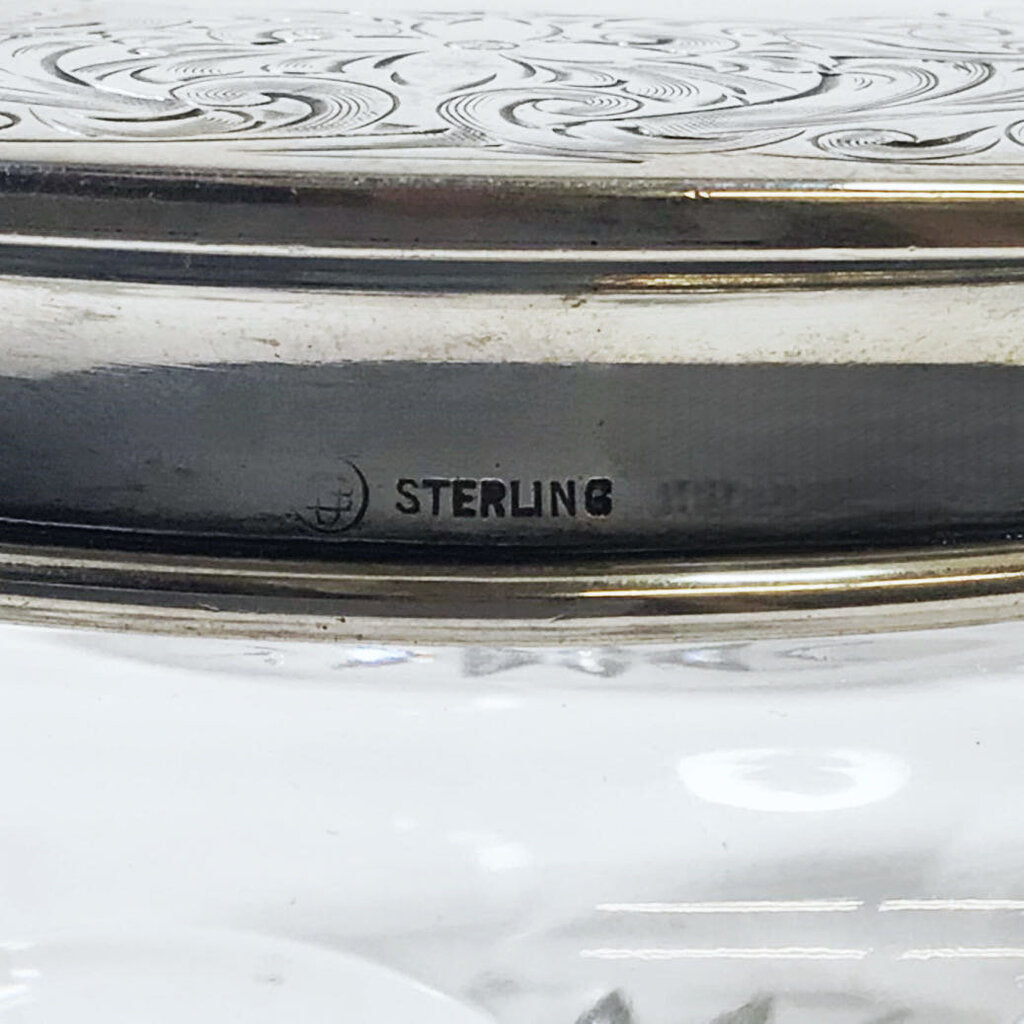 Unger Bros. Sterling & Cut Glass Powder Jar, ca. 1872-1910
