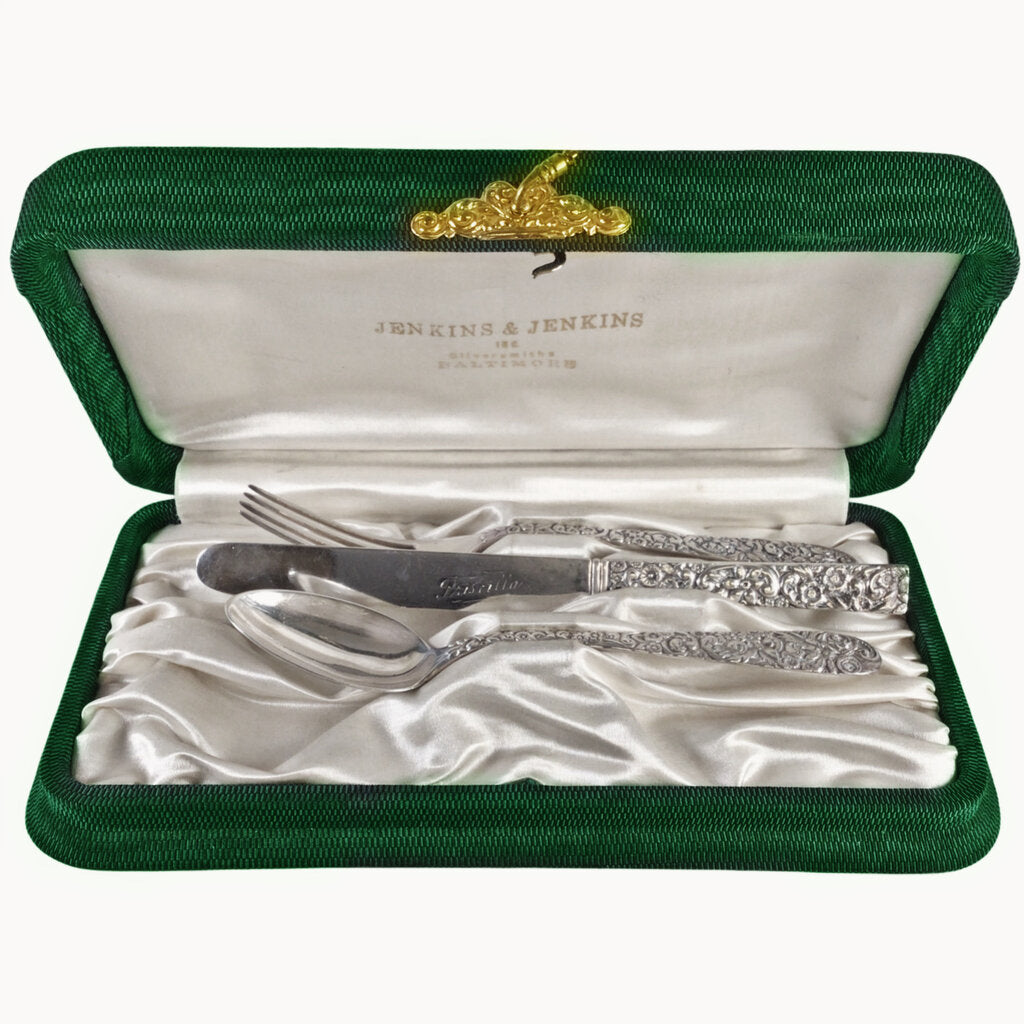 Jenkins & Jenkins Sterling 3pc. Dessert Setting, ca. 1908-1915