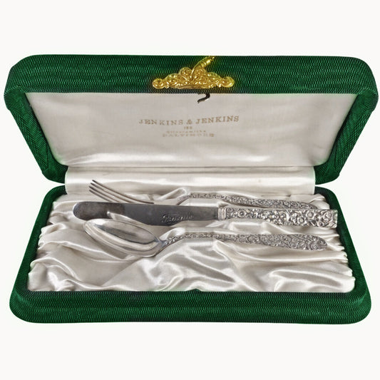 Jenkins & Jenkins Sterling 3pc. Dessert Setting, ca. 1908-1915