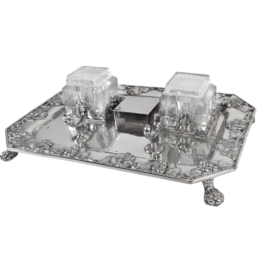 Barbour Silverplated Grapevine Inkstand