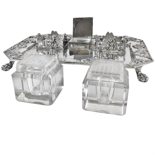 Barbour Silverplated Grapevine Inkstand