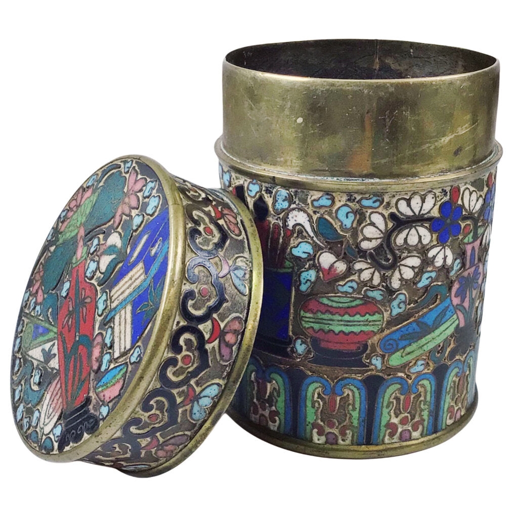 Cloisonne Enamel Lidded Tea Jar, ca. 1900