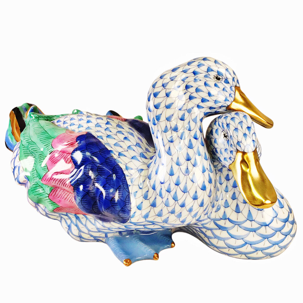 Herend Porcelain white Ducks high quality figurine