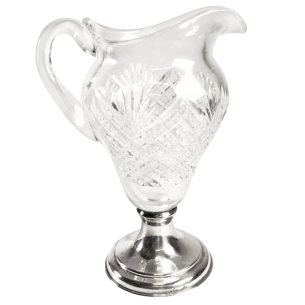 Hawkes Sterling-Mounted Cut Crystal Creamer & Sugar Pot