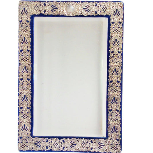 Large Sterling Overlaid Table Mirror