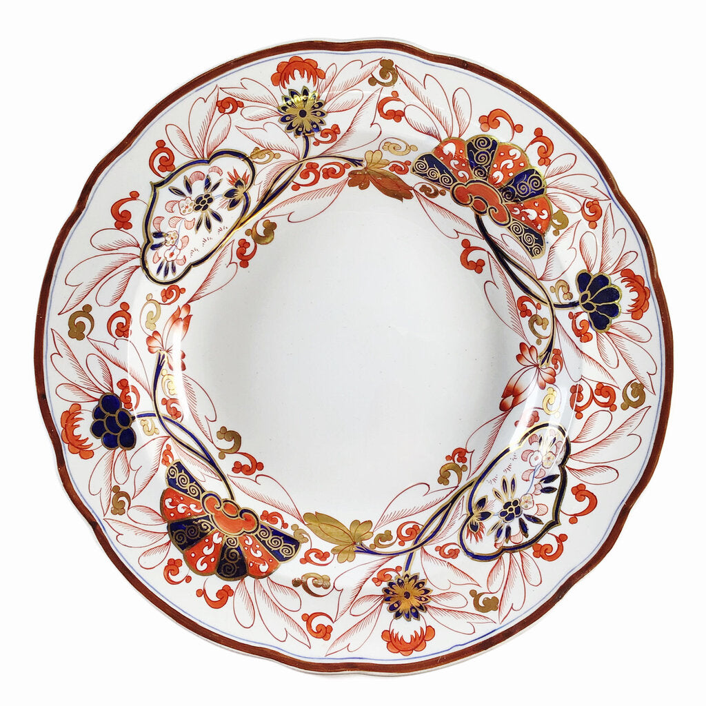 36pc. Copeland & Garrett Imari-Style New Japan Stone Dinner Plates & Soup Bowls, ca. 1833-47