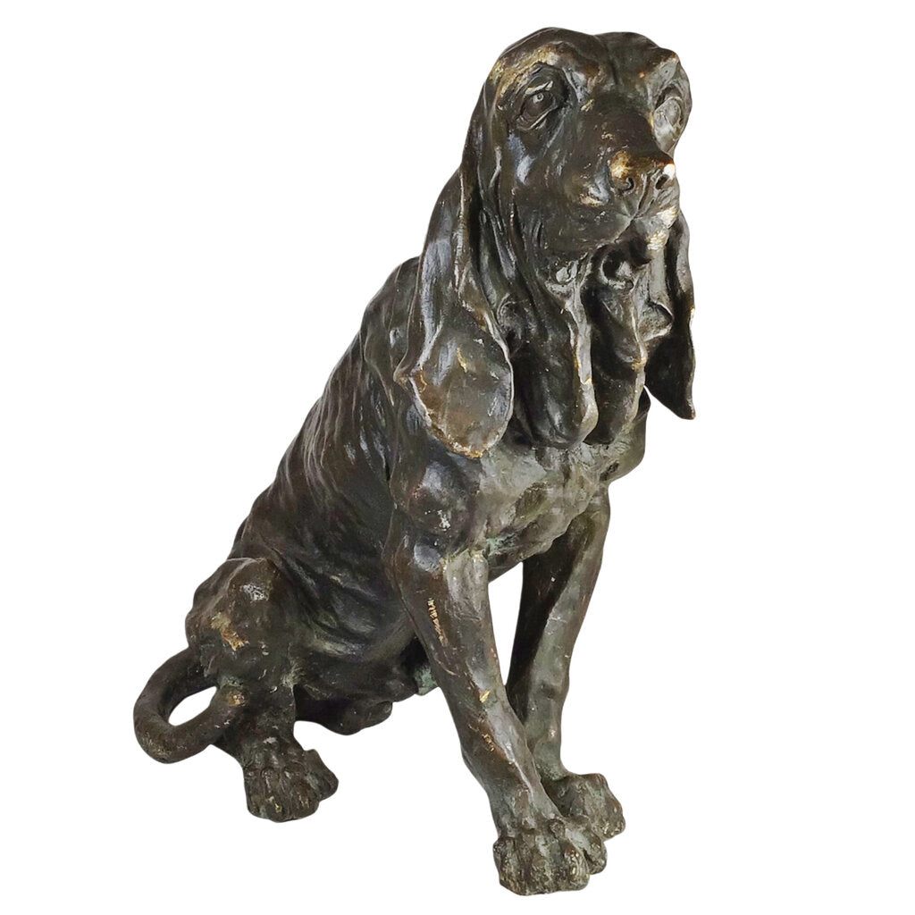 Signed Bronze Figure of a Bloodhound