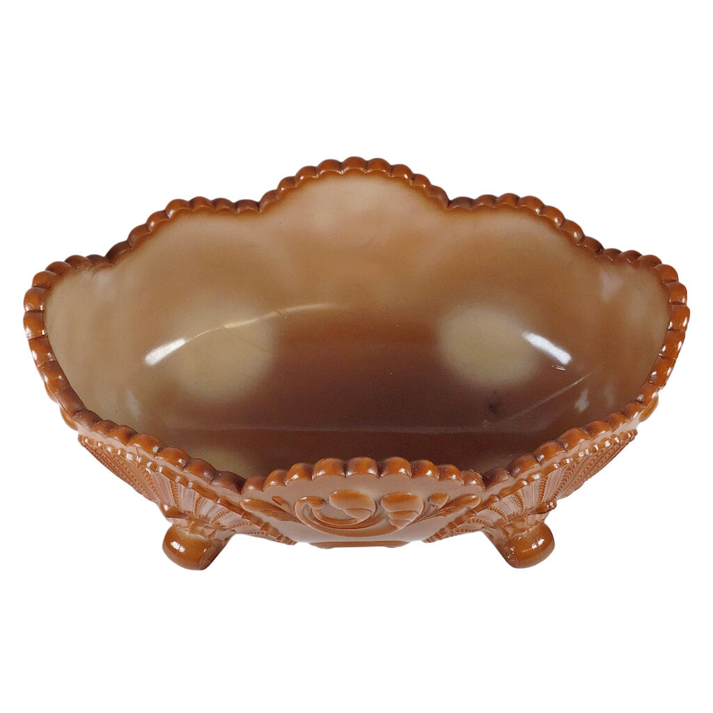 Chocolate Slag Glass Centerpiece Bowl