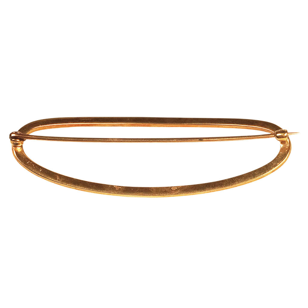 Antique Seed Pearl Hair or Scarf Pin/Barrette in 14Kt Gold