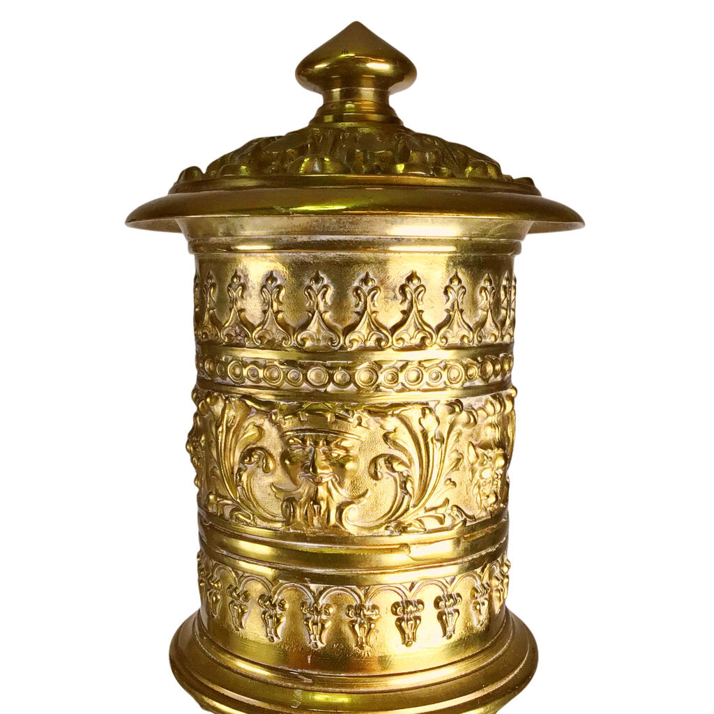 Pair/Cast Brass Argand Lamps