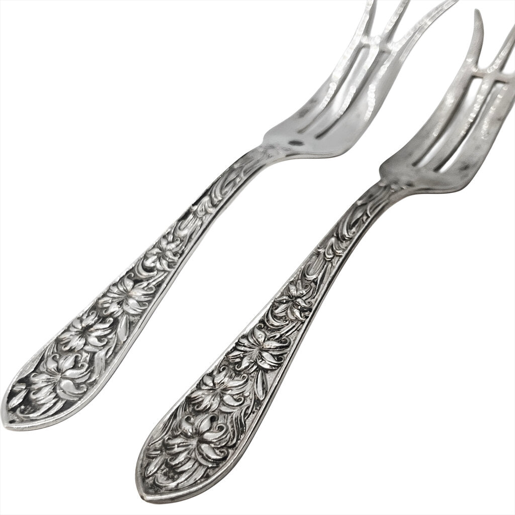 Frank M Whiting & Co. Day Lily Sterling Lemon Fork Set of 2