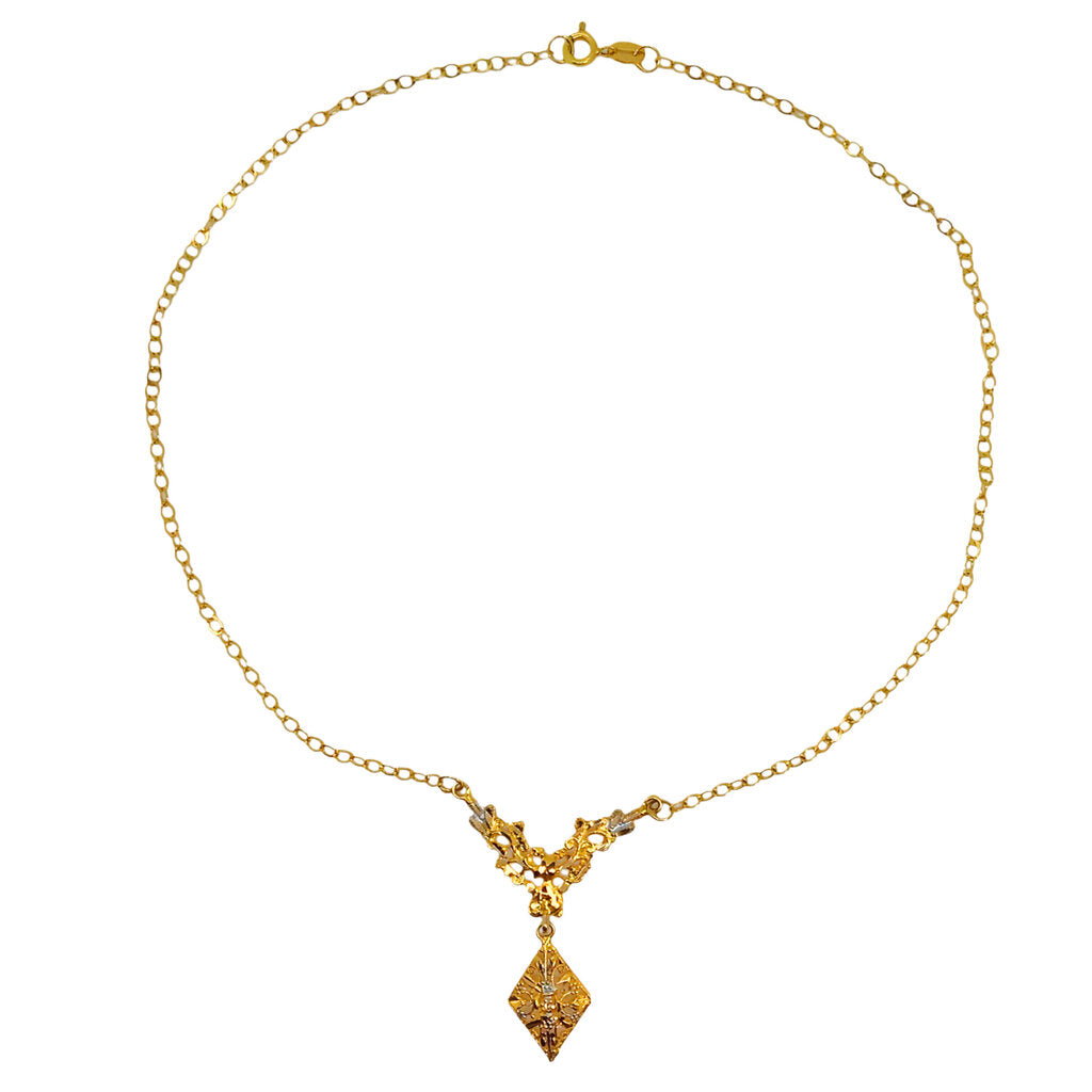 18Kt Gold Chain Necklace w. Pendant