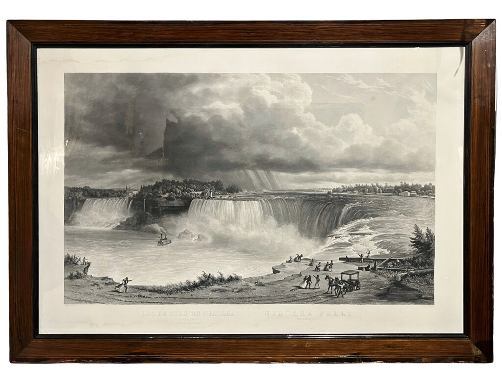 After Sebron. Les Chutes Du Niagara: La Fer a Cheval. Niagara Falls: The Horse Shoe. Engraving. 1869