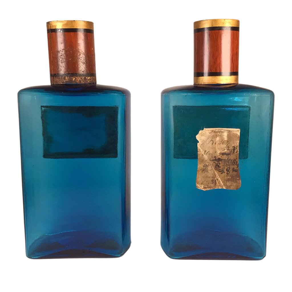 Pair of Napoleon III Blue Glass Apothecary Jars