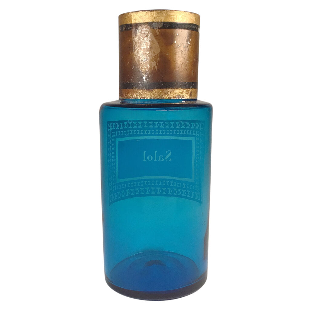 Antique French Free Blown Blue Glass Apothecary Jar