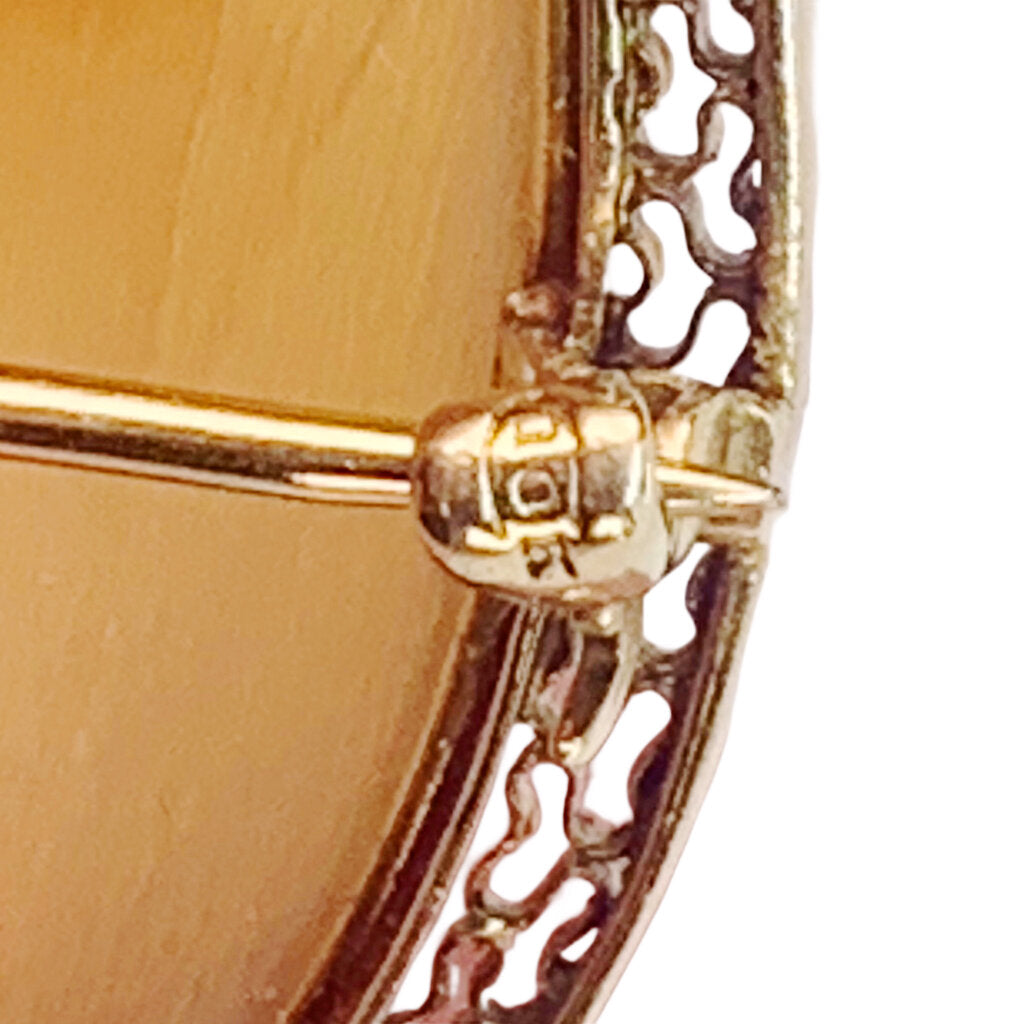 10Kt Gold & Shell Cameo Brooch/Pendant