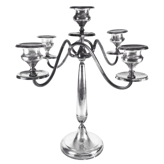 Crescent Mfg. Co. Silverplated 5-Light Candelabra