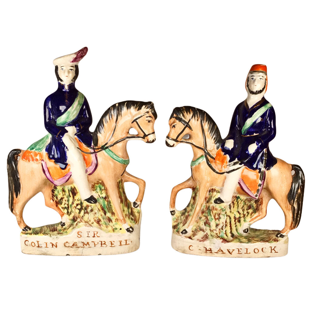 Pair/Staffordshire Campbell & Havelock Sepoy Rebellion Figurines