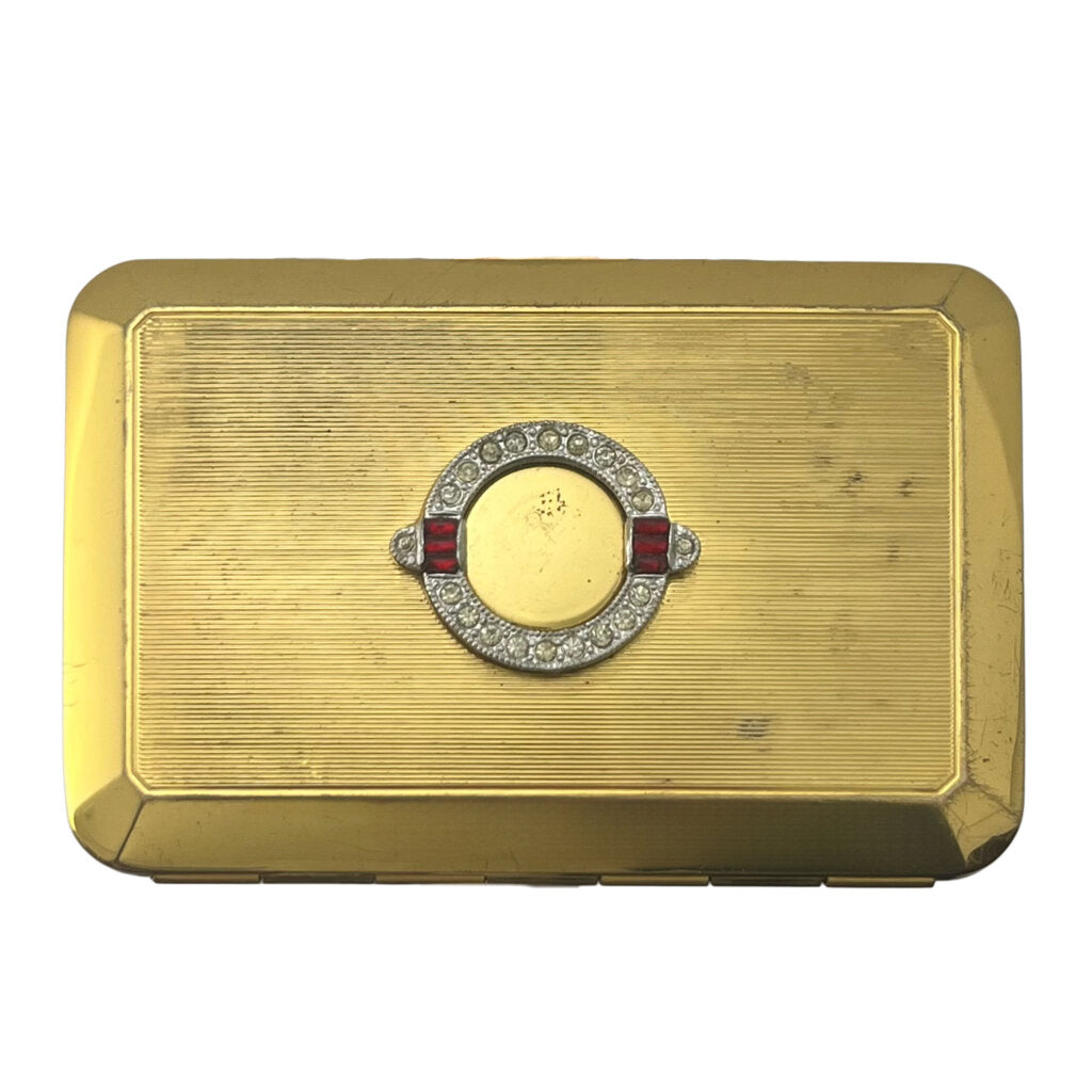 Richard Hudnut Vintage Compact w. Powder Puff Rouge & Concealed Lipstick