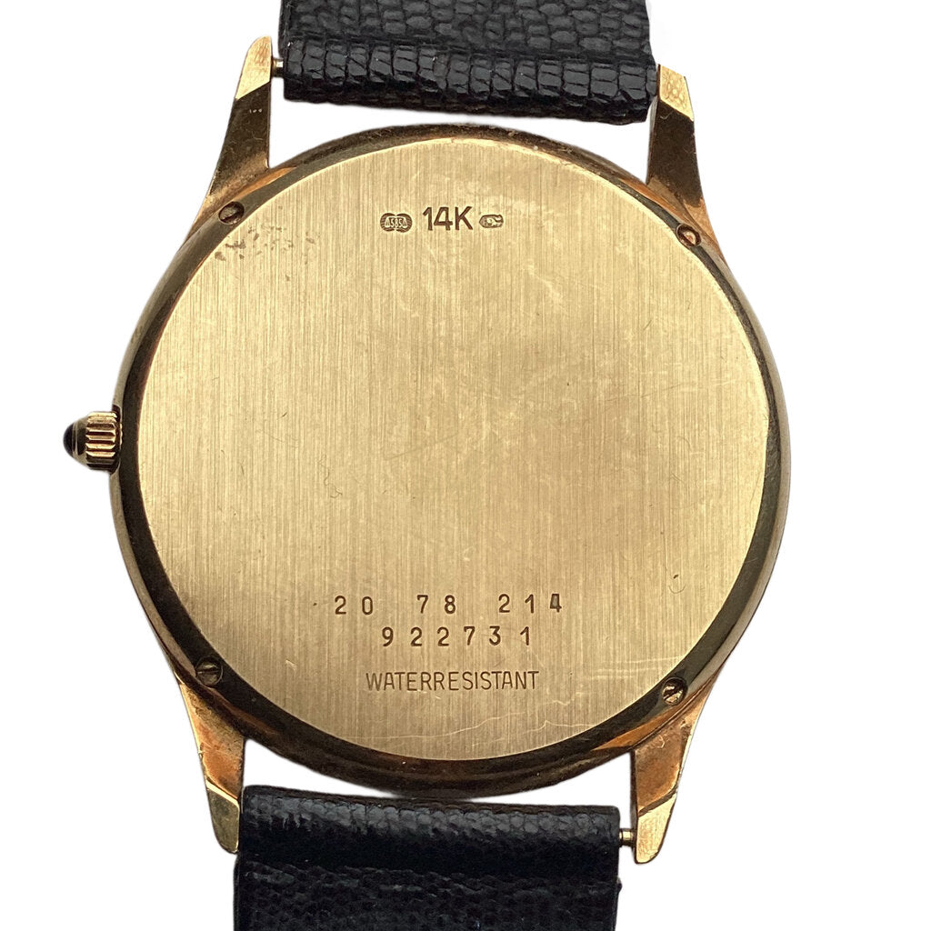 Concord Mariner 14k Gold Mens Watch w Leather Strap