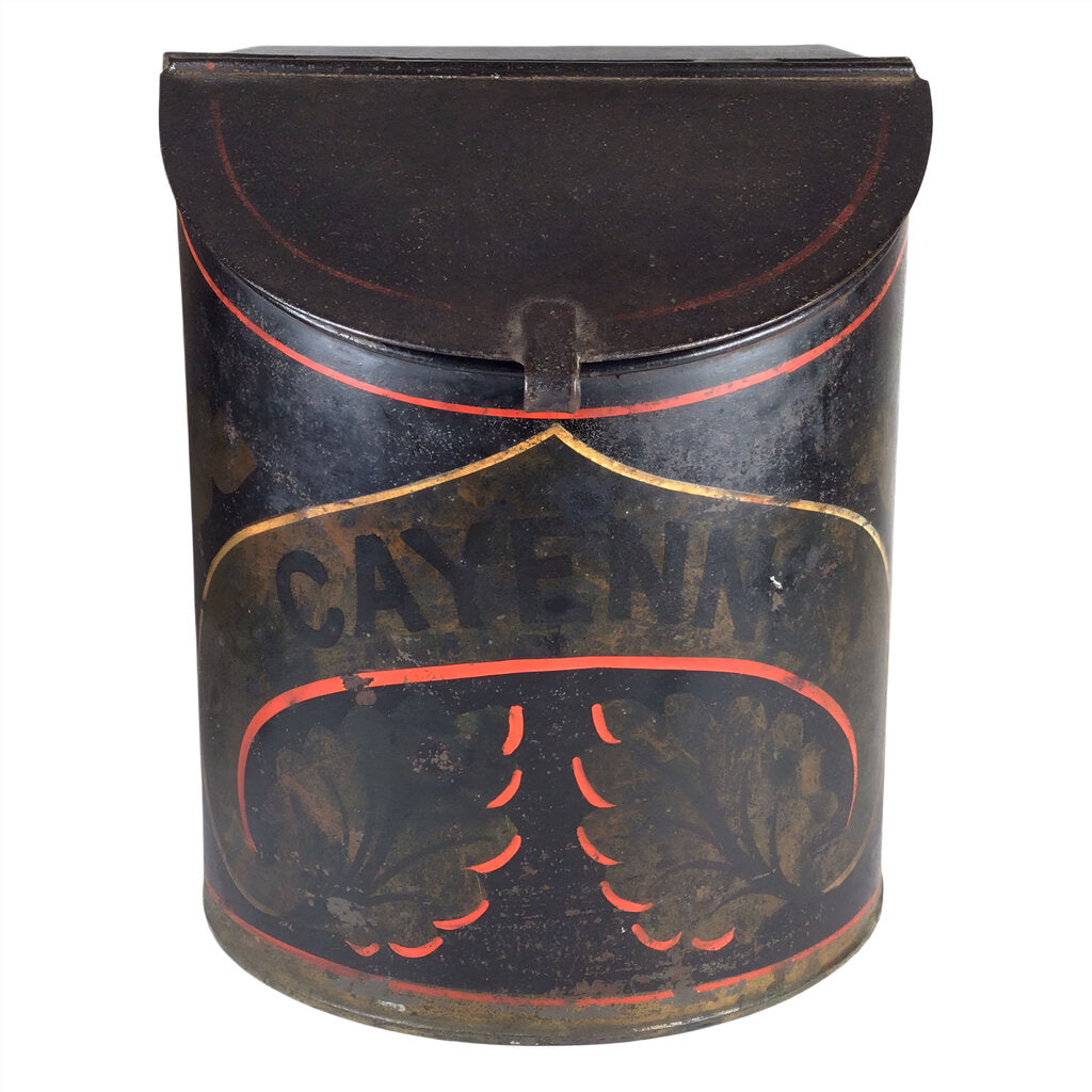 Pair of 19th c. Polychrome Toleware Spice Bins