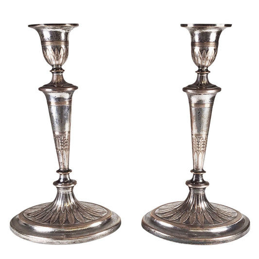 Pair of Old Sheffield Plate Candlesticks