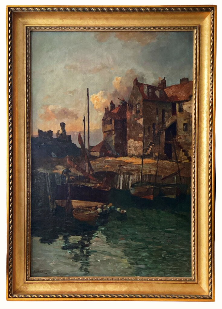 John Hamilton Glass. Port Scene. Oil on Canvas. 19th Century