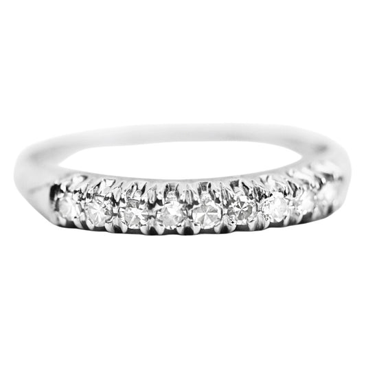 Diamond Ring Set w. 9 Stones in 14Kt White Gold