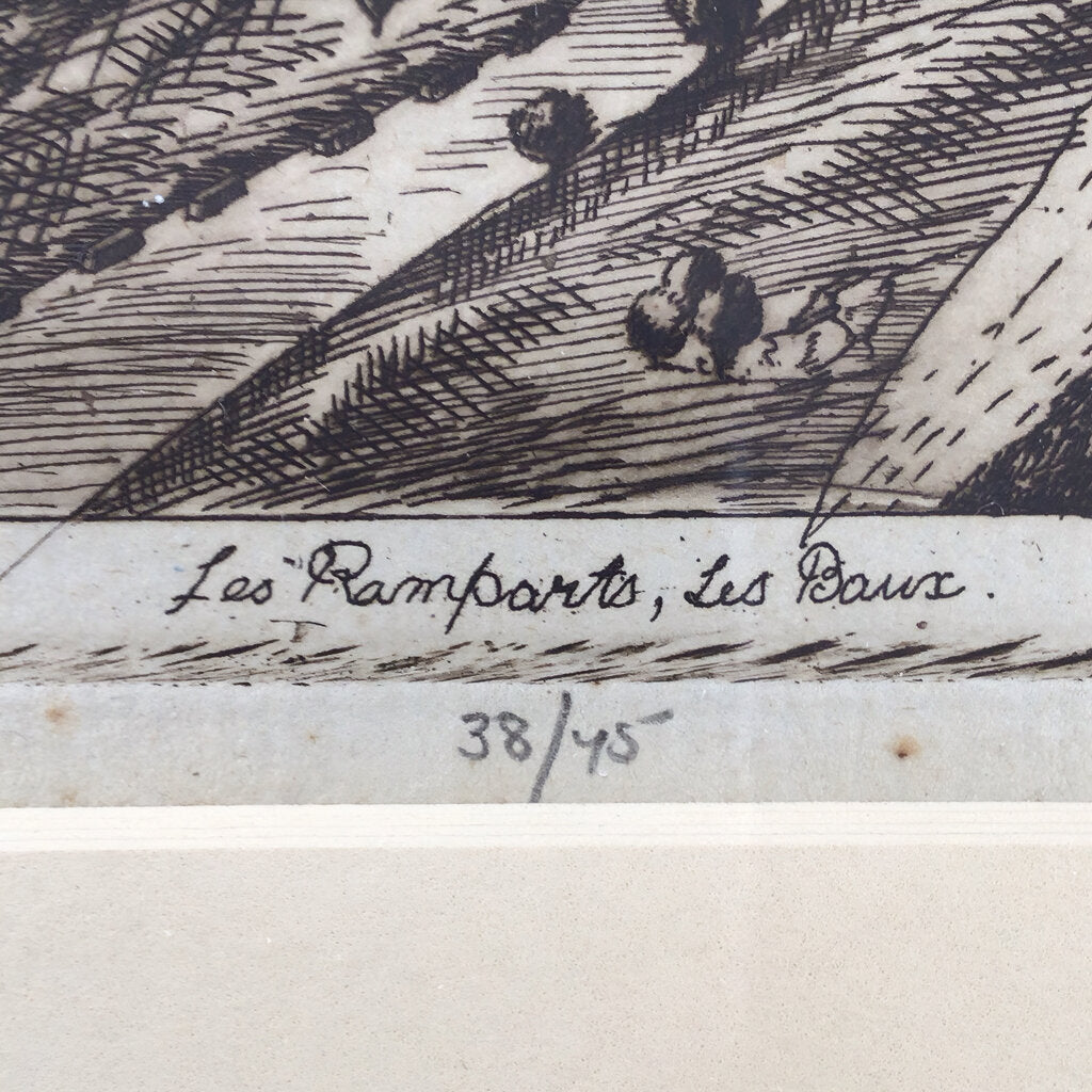 James McIntosh Patrick. "Les Ramparts, Les Baux". Hand Signed & Numbereed 38/45. Etching. 1927