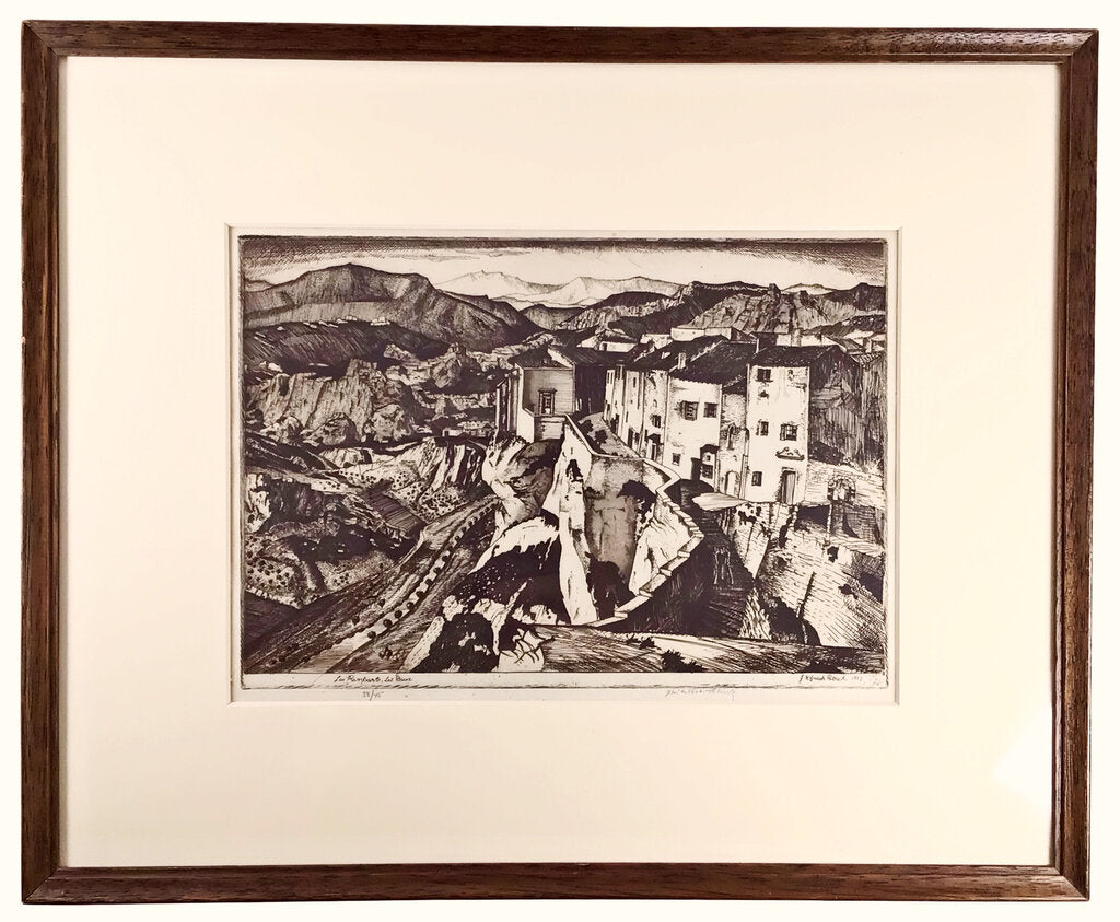 James McIntosh Patrick. "Les Ramparts, Les Baux". Hand Signed & Numbereed 38/45. Etching. 1927